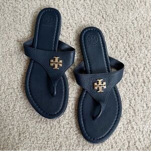 Tory Burch Blue Slip On Summer Sandals